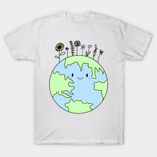 Kawaii Cute Earth Globe T-Shirt